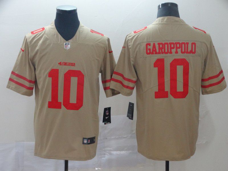 Men San Francisco 49ers 10 Garoppolo Yellow Nike Vapor Untouchable Limited NFL Jersey